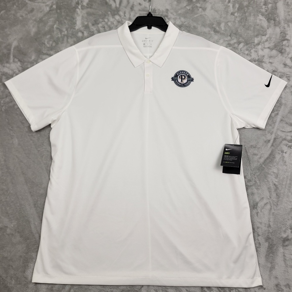 Nike Dri-Fit Polo Golf Shirt Mens 2XL White Stretch Performance Logo (NWT)